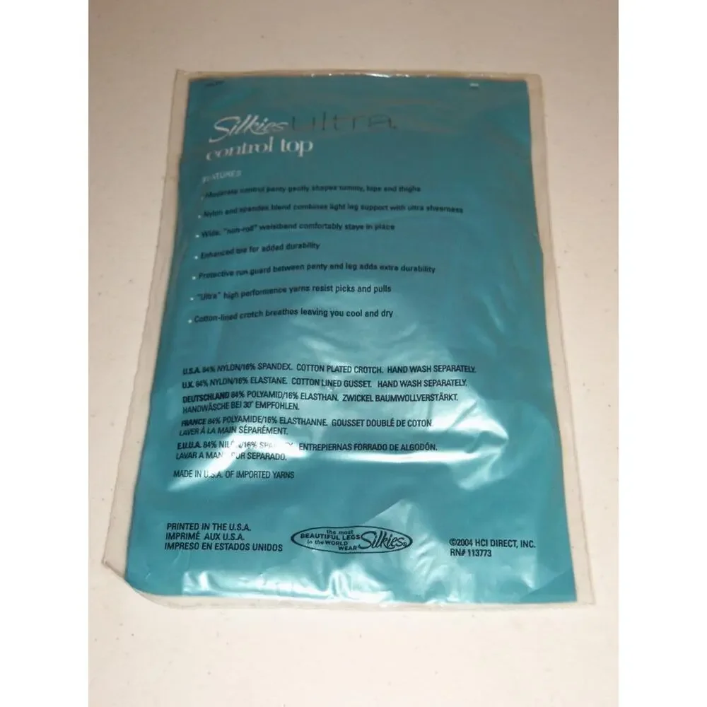 Silkies Ultra Control Top Pantyhose Medium Honey Beige New -071943